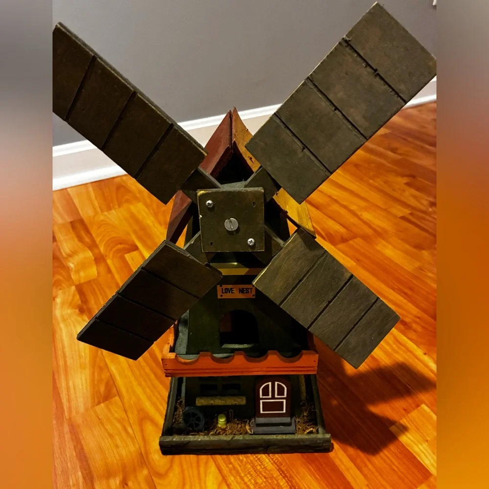 Rustic Wooden Windmill Birdhouse - Picture 6 of 8